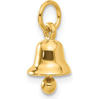 14K Yellow Gold 3D Wedding Bell Charm Pendant