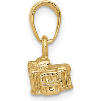 14K Yellow Gold 3D White House Pendant - 13.5mm Length by Oro Pregiato