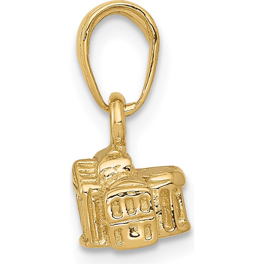 14K Yellow Gold 3D White House Pendant - 13.5mm Length by Oro Pregiato