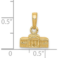 14K Yellow Gold 3D White House Pendant - 13.5mm Length by Oro Pregiato