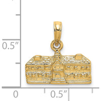 14K Yellow Gold 3D Williamsburg VA Charm - Detailed Architectural Design by Oro Pregiato