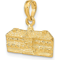14K Yellow Gold 3D Williamsburg VA Charm - Detailed Architectural Design by Oro Pregiato
