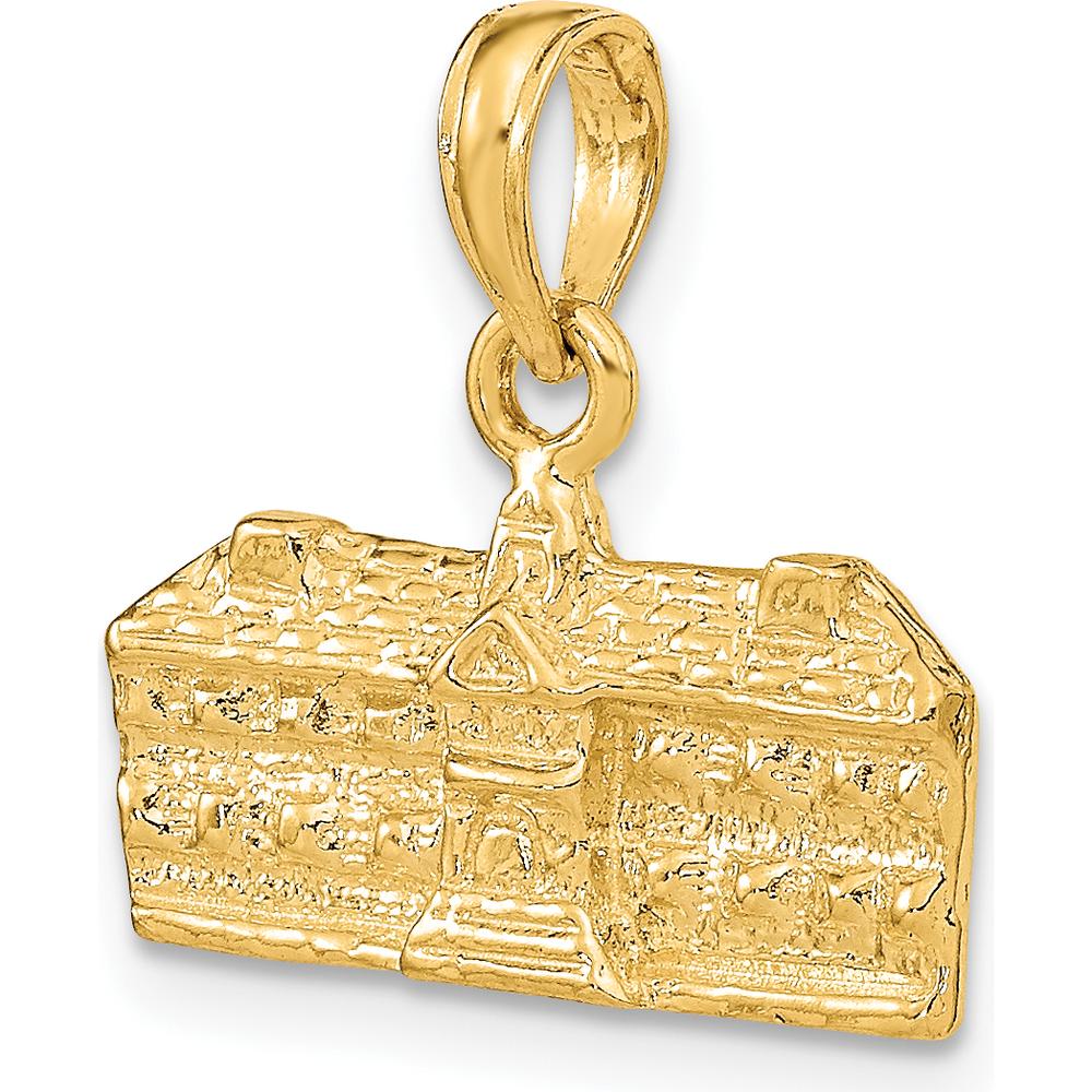 14K Yellow Gold 3D Williamsburg VA Charm - Detailed Architectural Design by Oro Pregiato
