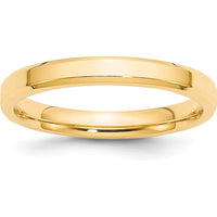 14K Yellow Gold 3mm Beveled Edge Comfort Fit Wedding Band - Size 10 by Luciano & Cie