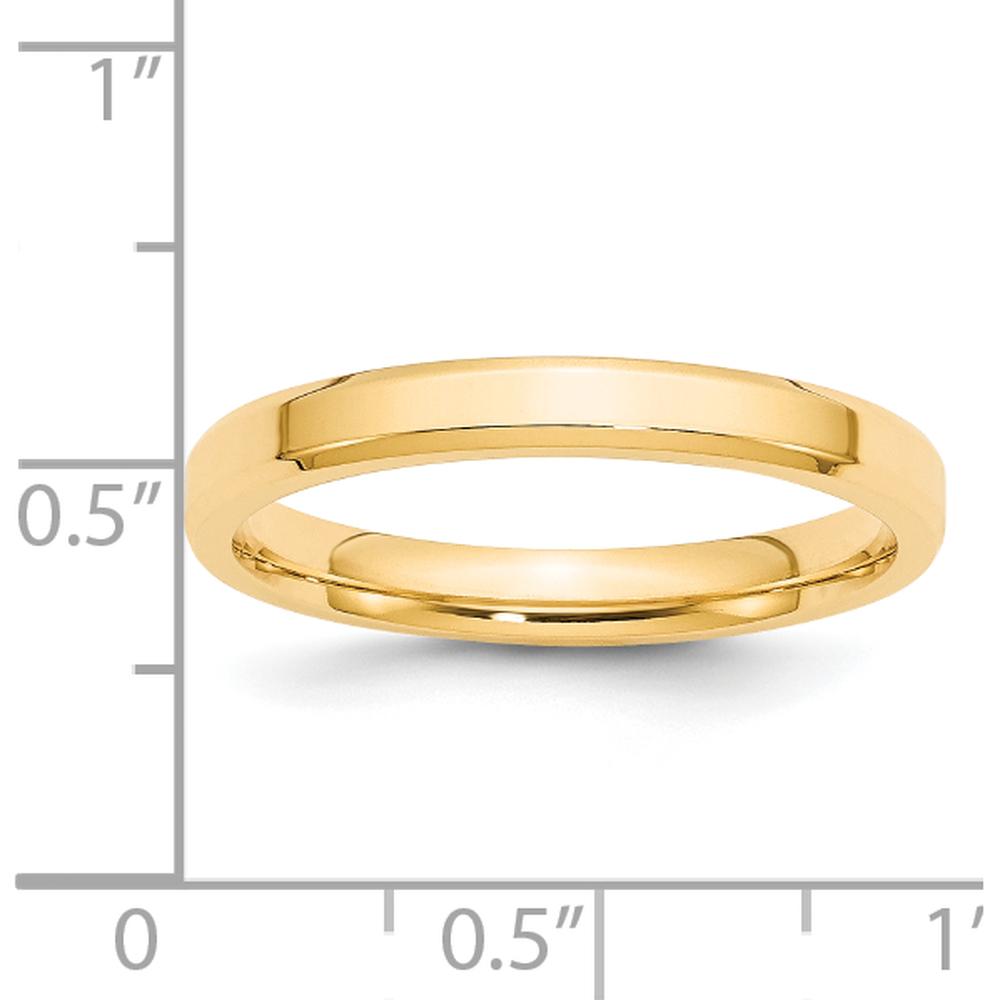 14K Yellow Gold 3mm Beveled Edge Comfort Fit Wedding Band - Size 10 by Luciano & Cie