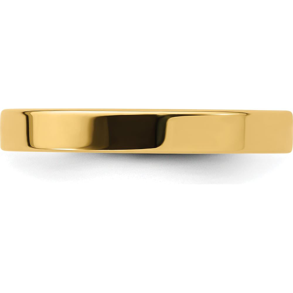 14K Yellow Gold 3mm Comfort Fit Polished Flat Wedding Band - Size 5.5 by Luciano & Cie