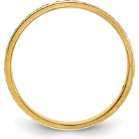 14K Yellow Gold 3mm Design Etched Wedding Band for Women by Luciano & Cie