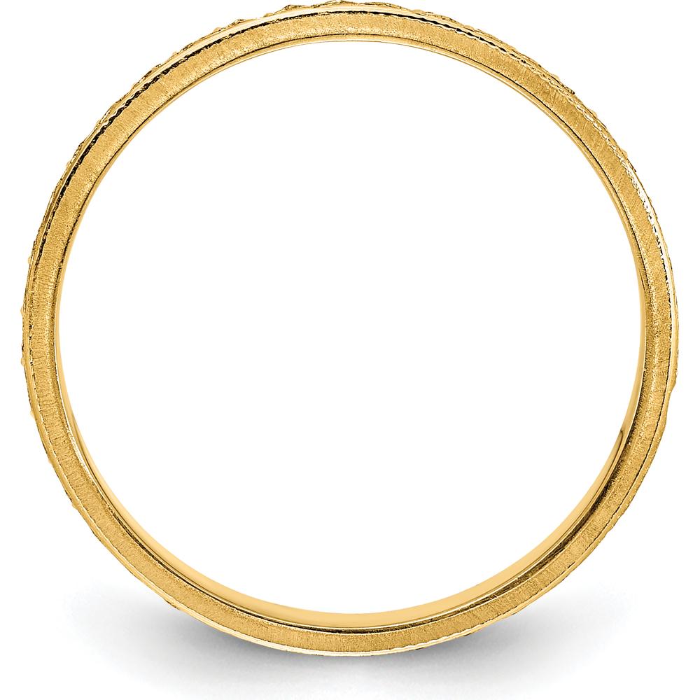 14K Yellow Gold 3mm Design Etched Wedding Band for Women by Luciano & Cie