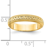 14K Yellow Gold 3mm Design Etched Wedding Band - Size 5.5 by Luciano & Cie
