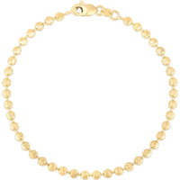 14K Yellow Gold 3mm Diamond Cut Moon Chain Bracelet - 7" by Orozza Fine Jewelry