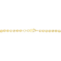 14K Yellow Gold 3mm Diamond Cut Moon Chain Bracelet - 7" by Orozza Fine Jewelry
