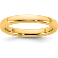 14K Yellow Gold 3mm Domed Comfort Fit Band - Polished Finish by Luciano & Cie