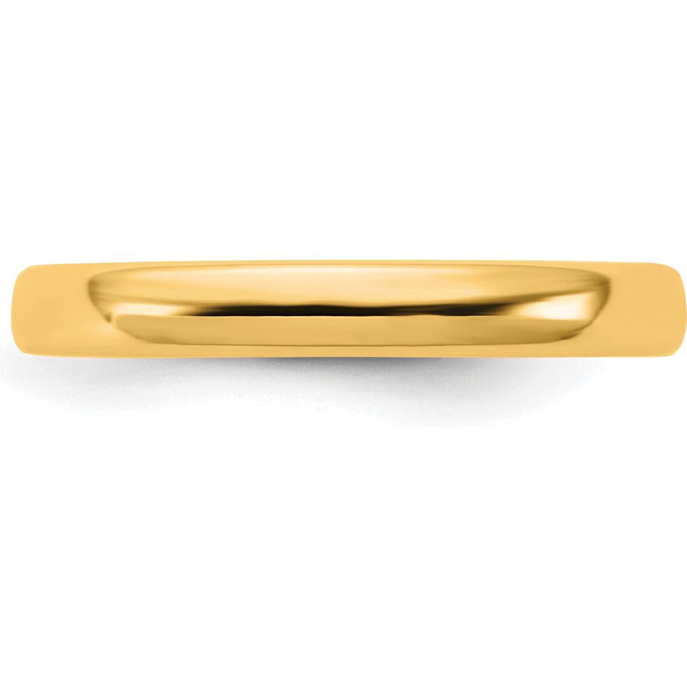 14K Yellow Gold 3mm Domed Comfort Fit Band - Polished Finish by Luciano & Cie