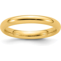 14K Yellow Gold 3mm Domed Comfort Fit Wedding Band - Size 7 by Luciano & Cie