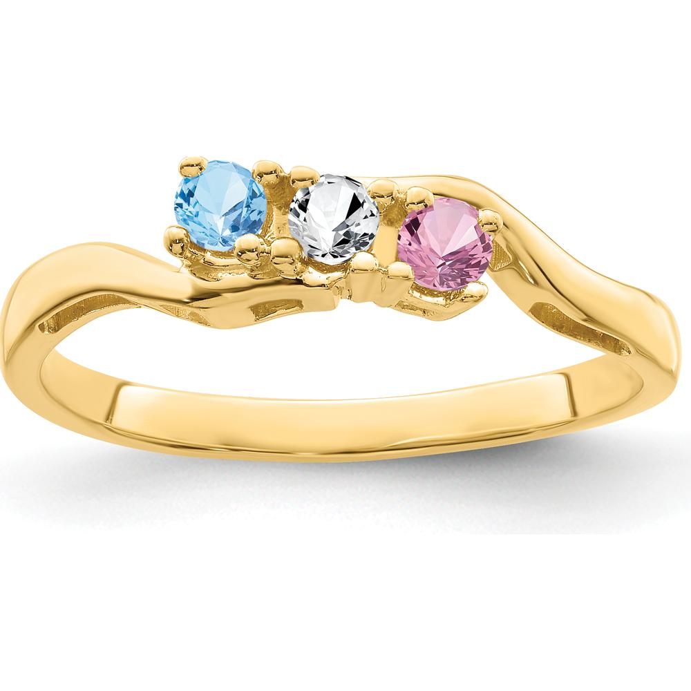 14K Yellow Gold 3mm Family & Mother's Ring Mounting - Customizable for Personal Stones by Monteluci Fine Jewelry