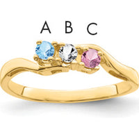 14K Yellow Gold 3mm Family & Mother's Ring Mounting - Customizable for Personal Stones by Monteluci Fine Jewelry
