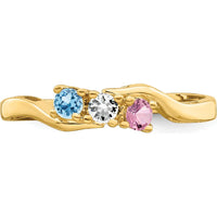 14K Yellow Gold 3mm Family & Mother's Ring Mounting - Customizable for Personal Stones by Monteluci Fine Jewelry