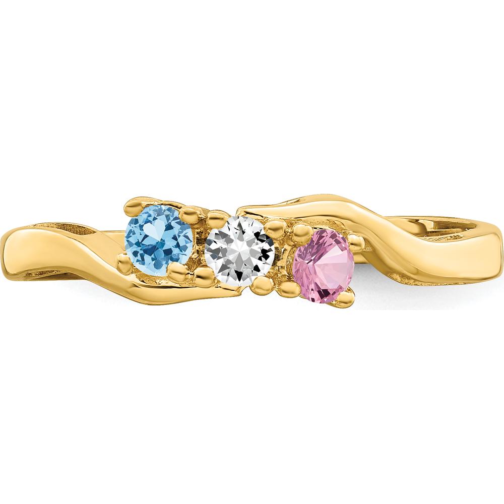 14K Yellow Gold 3mm Family & Mother's Ring Mounting - Customizable for Personal Stones by Monteluci Fine Jewelry