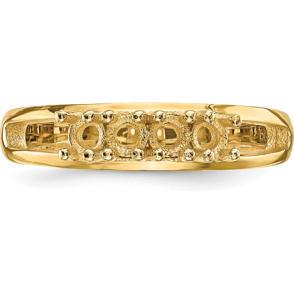 14K Yellow Gold 3mm Family Jewelry Ring Mounting - Customizable Design for Personal or Heirloom Pieces by Oro Pregiato