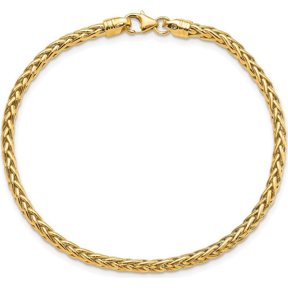 14K Yellow Gold 3mm Fancy Braided Link Bracelet - 7.5" Length by 0