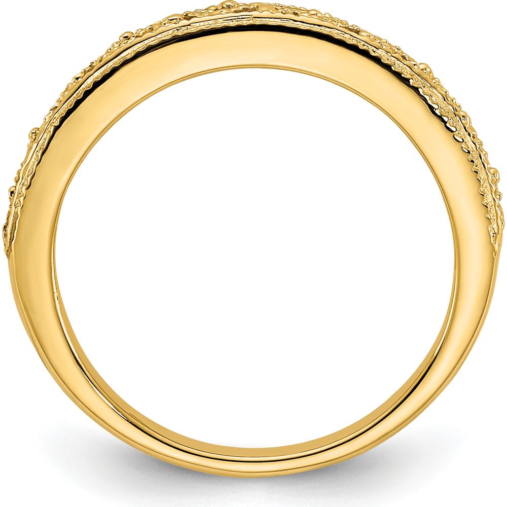 14K Yellow Gold 3mm Filigree Wedding Band - Polished Finish by Luciano & Cie