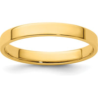 14K Yellow Gold 3mm Flat Wedding Band - Adjustable and Engravable, Lightweight Design by Luciano & Cie