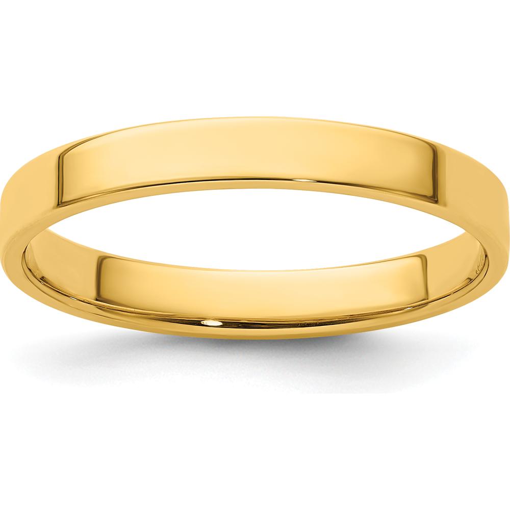 14K Yellow Gold 3mm Flat Wedding Band - Adjustable and Engravable, Lightweight Design by Luciano & Cie