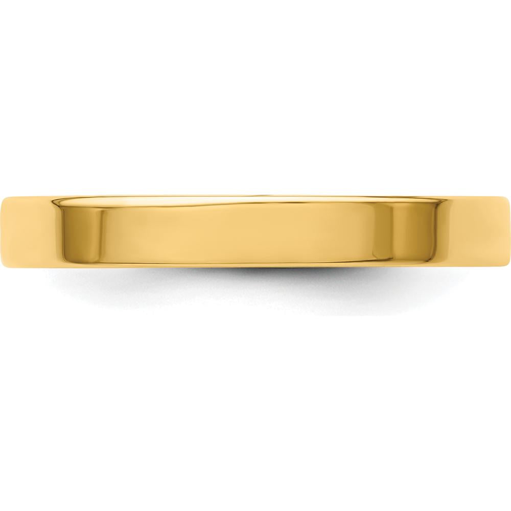 14K Yellow Gold 3mm Flat Wedding Band - Adjustable and Engravable, Lightweight Design by Luciano & Cie