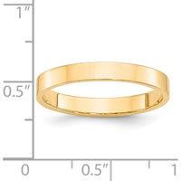 14K Yellow Gold 3mm Flat Wedding Band - Adjustable and Engravable, Lightweight Design by Luciano & Cie