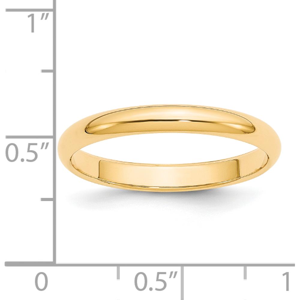 14K Yellow Gold 3mm Half-Round Wedding Band - Size 10.5 by Luciano & Cie