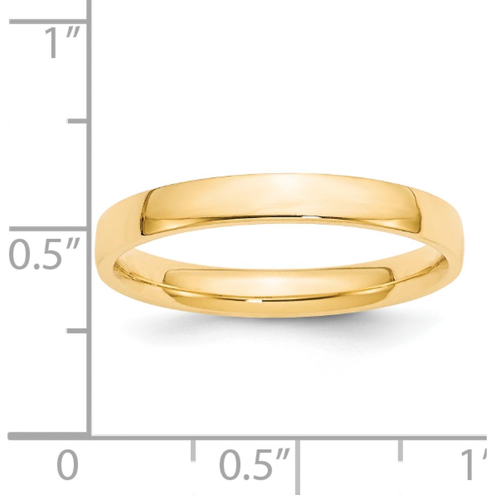 14K Yellow Gold 3mm Lightweight Comfort Fit Wedding Band - Size 7 by Luciano & Cie