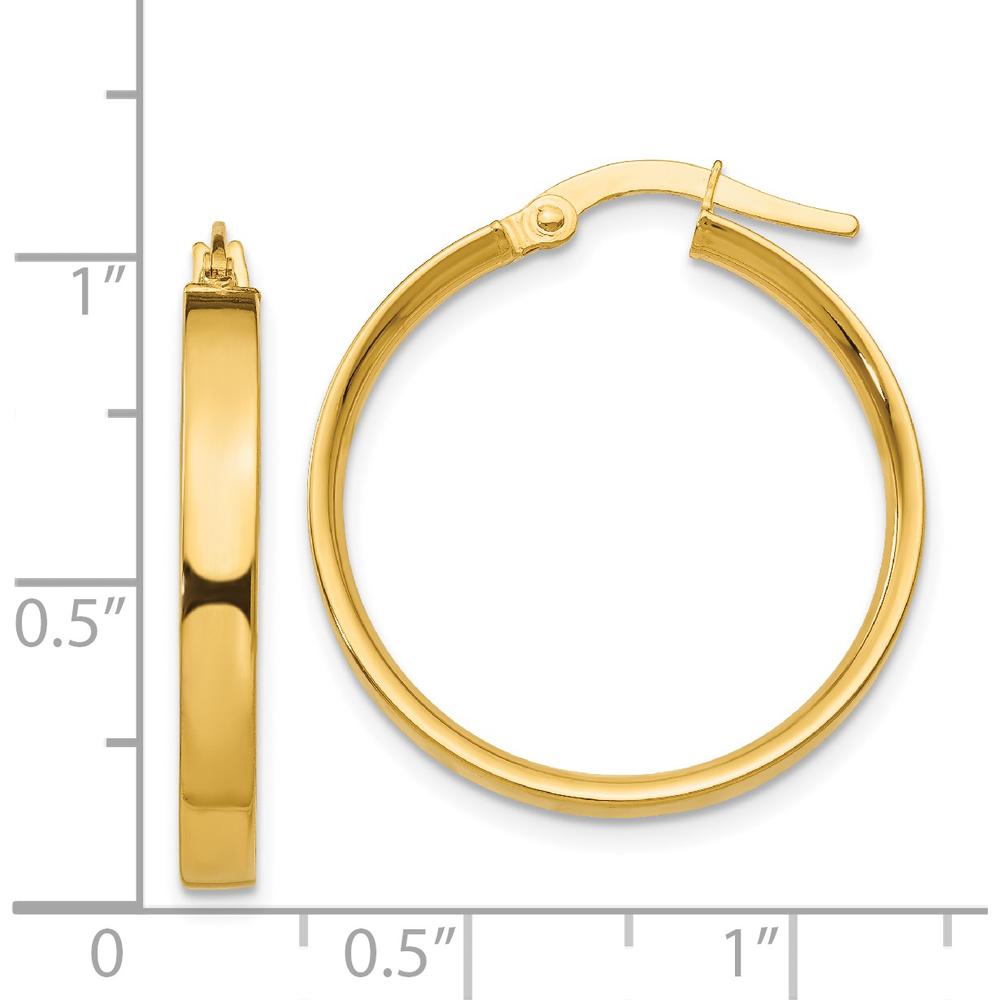 14K Yellow Gold 3mm Medium Hoop Earrings - Polished Finish by Monteluci Fine Jewelry