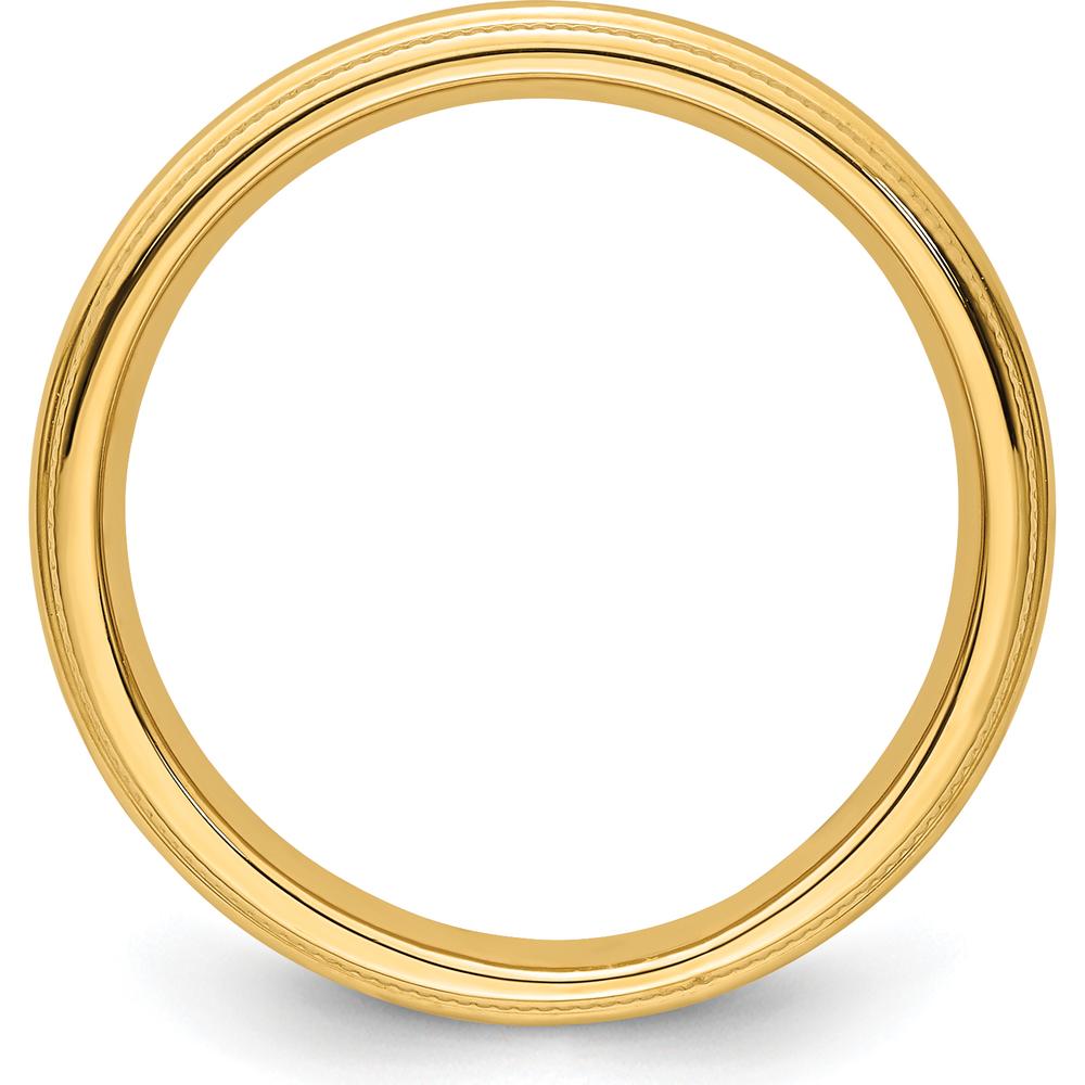 14K Yellow Gold 3mm Milgrain Half Round Comfort Fit Wedding Band by Luciano & Cie