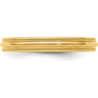 14K Yellow Gold 3mm Milgrain Half Round Comfort Fit Wedding Band by Luciano & Cie