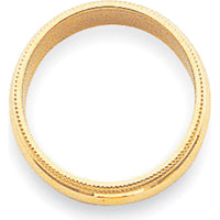 14K Yellow Gold 3mm Milgrain Half Round Wedding Band - Size 6 by Luciano & Cie