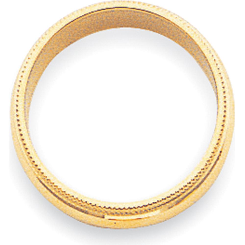 14K Yellow Gold 3mm Milgrain Half Round Wedding Band - Size 6 by Luciano & Cie