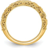 14K Yellow Gold 3mm Polished Filigree Wedding Band by Luciano & Cie