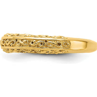 14K Yellow Gold 3mm Polished Filigree Wedding Band by Luciano & Cie