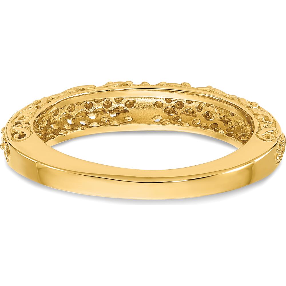 14K Yellow Gold 3mm Polished Filigree Wedding Band by Luciano & Cie