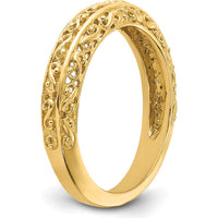 14K Yellow Gold 3mm Polished Filigree Wedding Band by Luciano & Cie