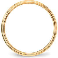 14K Yellow Gold 3mm Polished Milgrain Half-Round Wedding Band - Lightweight, Sizeable, and Engravable by Luciano & Cie