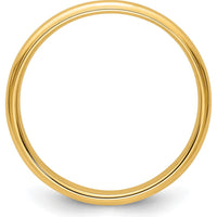 14K Yellow Gold 3mm Ridged Edge Half Round Wedding Band - Size 7.5 by Luciano & Cie