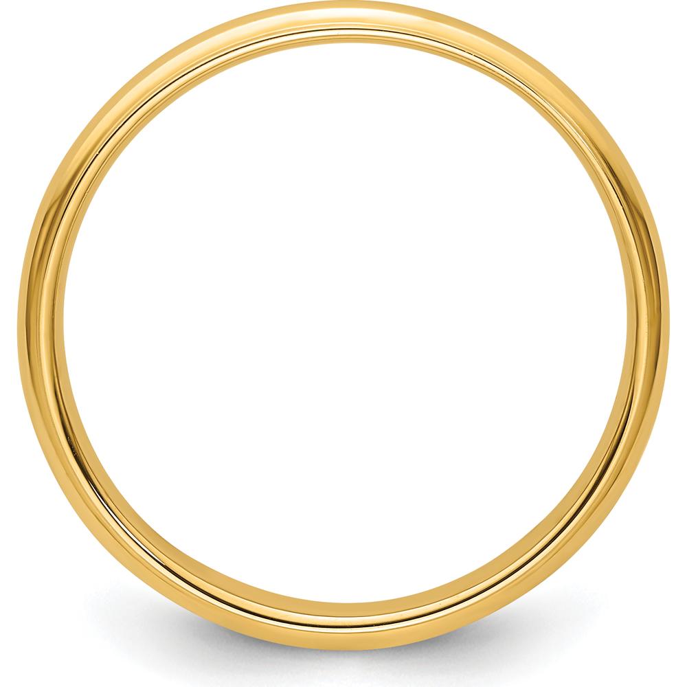 14K Yellow Gold 3mm Ridged Edge Half Round Wedding Band - Size 7.5 by Luciano & Cie