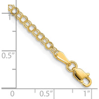 14K Yellow Gold 3mm Solid Double Link 7" Charm Bracelet by Oro Pregiato