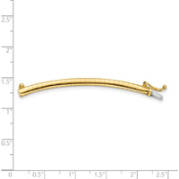 14K Yellow Gold 3mm Standard Weight Domed Omega Necklace Extender with Box Catch Clasp - 2" Length by Oro Pregiato