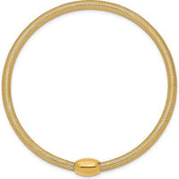 14K Yellow Gold 3mm Woven Mesh Slip-on Stretch Bracelet - Elegant and Lightweight Design by 0