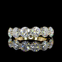 14K Yellow Gold 4.02 Carat Seven Stone Eternity Band with Round Brilliant Cut Lab Diamonds - E-F Color VS Clarity - Covaloro Fine Jewelry