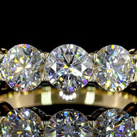 14K Yellow Gold 4.02 Carat Seven Stone Eternity Band with Round Brilliant Cut Lab Diamonds - E-F Color VS Clarity - Covaloro Fine Jewelry