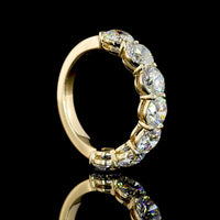 14K Yellow Gold 4.02 Carat Seven Stone Eternity Band with Round Brilliant Cut Lab Diamonds - E-F Color VS Clarity - Covaloro Fine Jewelry