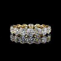 14K Yellow Gold 4.20 Carats Eternity Band with Round Brilliant Cut Lab Grown Diamonds - E-F Color, VS Clarity, 16 Stones - Covaloro Fine Jewelry